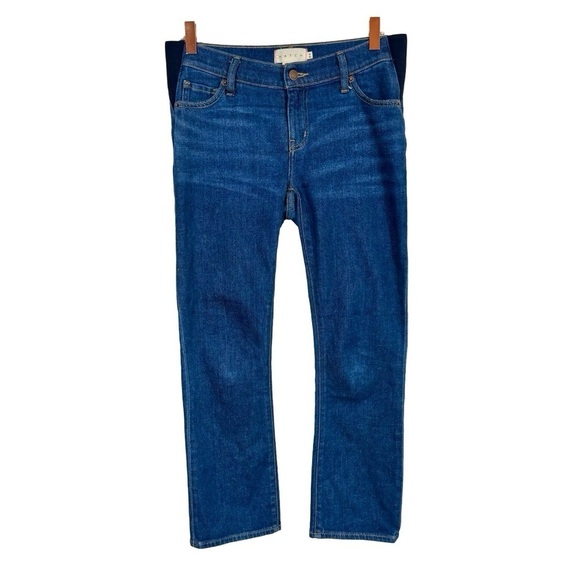 HATCH The Straight Leg Maternity Jeans in True Blue - Picture 6 of 14